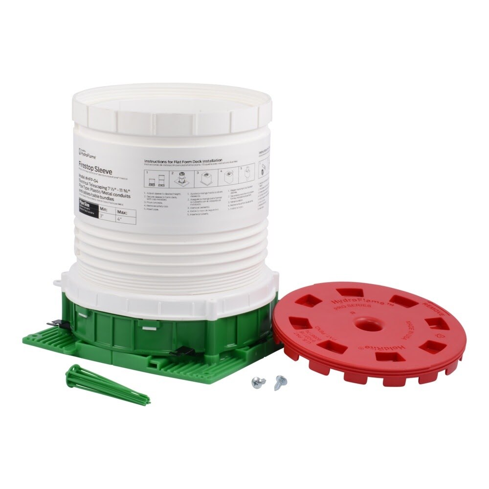 HoldRite HFP-G4 HydroFlame Pro Electrical Firestop Telescoping Deck Sleeve 3 in. to 4 in. x 7-1/2 in. to 11-3/4 in. Tall - 2