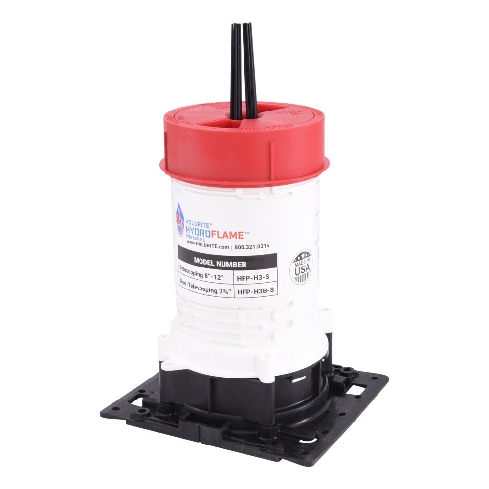 HoldRite HFP-H3B-S 3 in. ID HydroFlame Hollow Deck Sleeve with Water Seal and Adjustable Cap