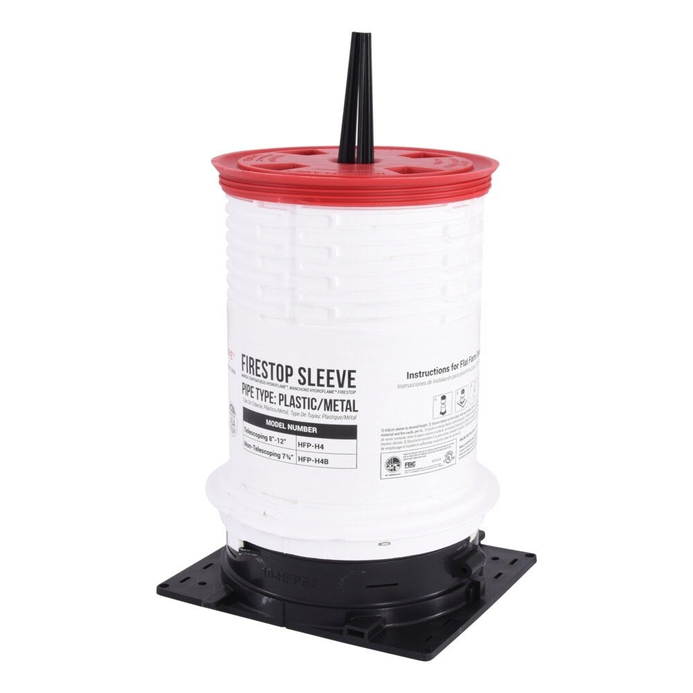 HoldRite HFP-H4B-S HydroFlame 4 in ID Hollow Deck Sleeve with Water Seal and Adjustable Cap