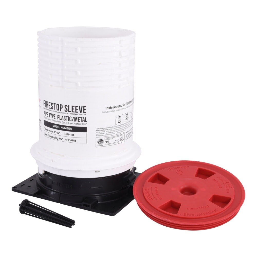 HoldRite HFP-H4B-S HydroFlame 4 in ID Hollow Deck Sleeve with Water Seal and Adjustable Cap - 3