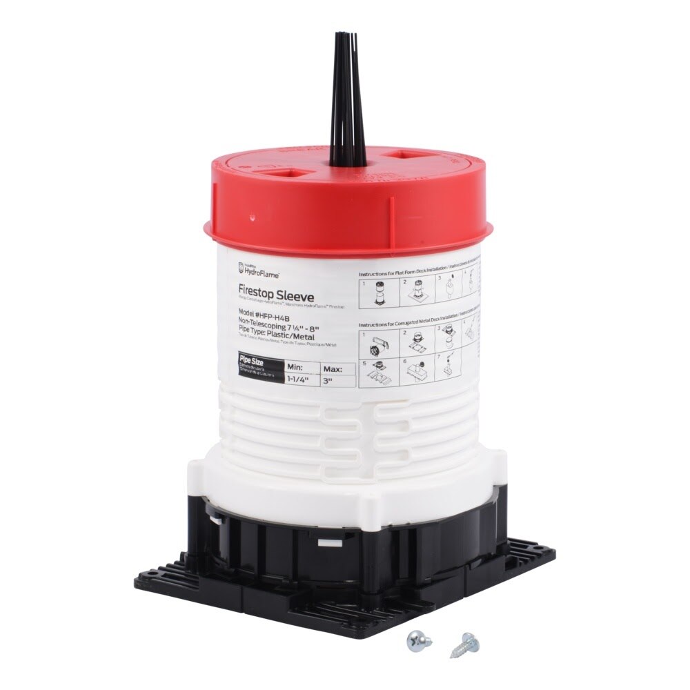 HoldRite HFP-H4B HydroFlame Hollow Deck Sleeve 4 in. ID 7-1/4 in. to 8 in. Tall with Adjustable Cap