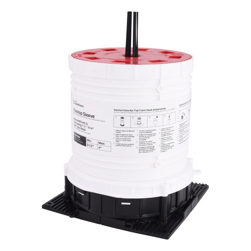 HoldRite HFP-H5-S 5 in ID HydroFlame Pro Series Hollow Telescoping Deck Sleeve with Water Seal