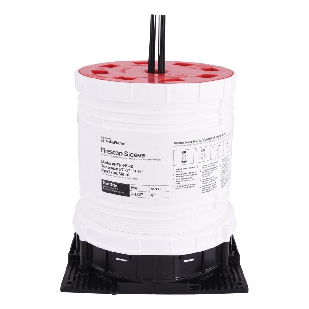 HoldRite HFP-H5-S 5 in ID HydroFlame Pro Series Hollow Telescoping Deck Sleeve with Water Seal - 2