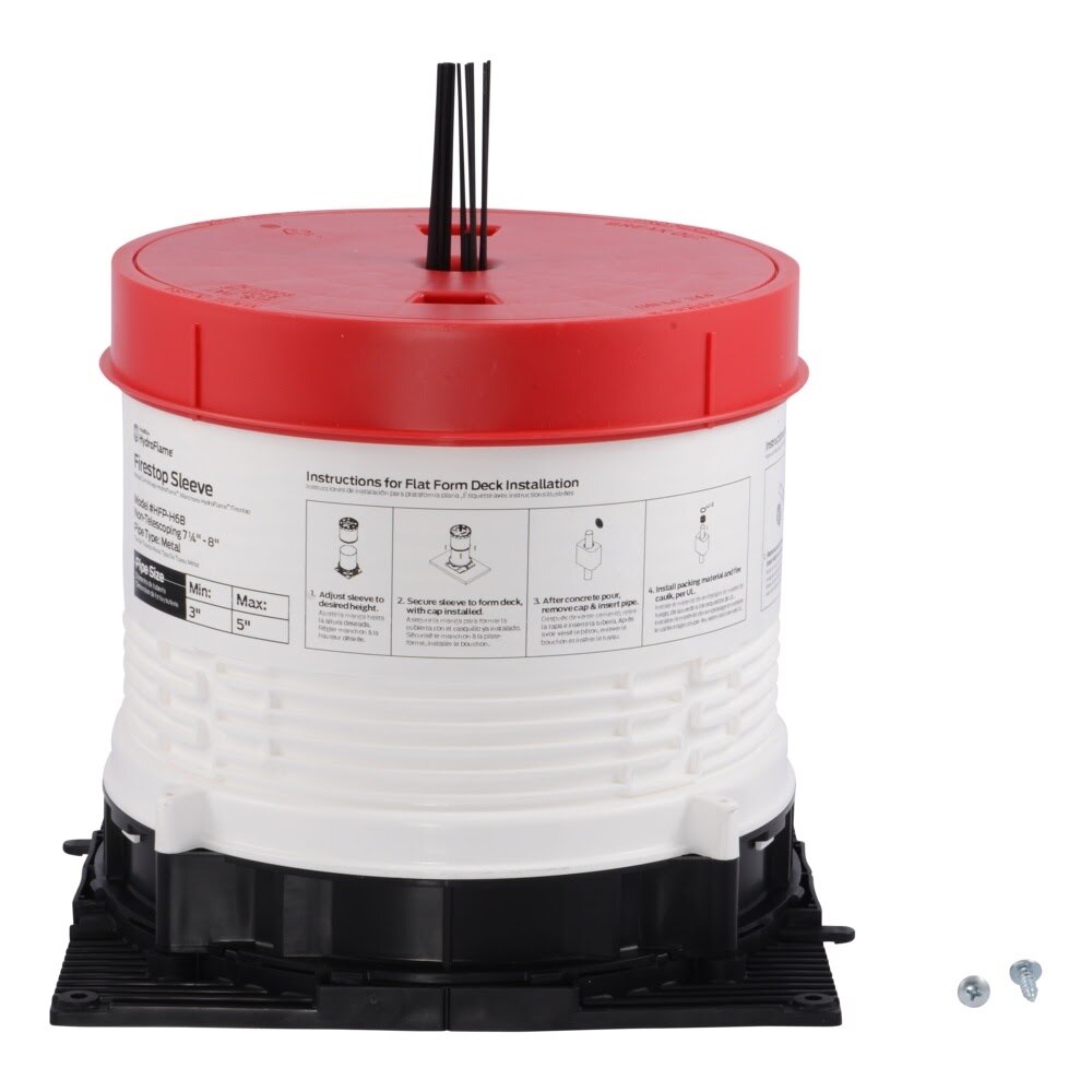 HoldRite HFP-H6B HydroFlame Hollow Deck Sleeve with Adjustable Cap 6 in. ID 7-1/4 in. to 8 in. Tall - 3