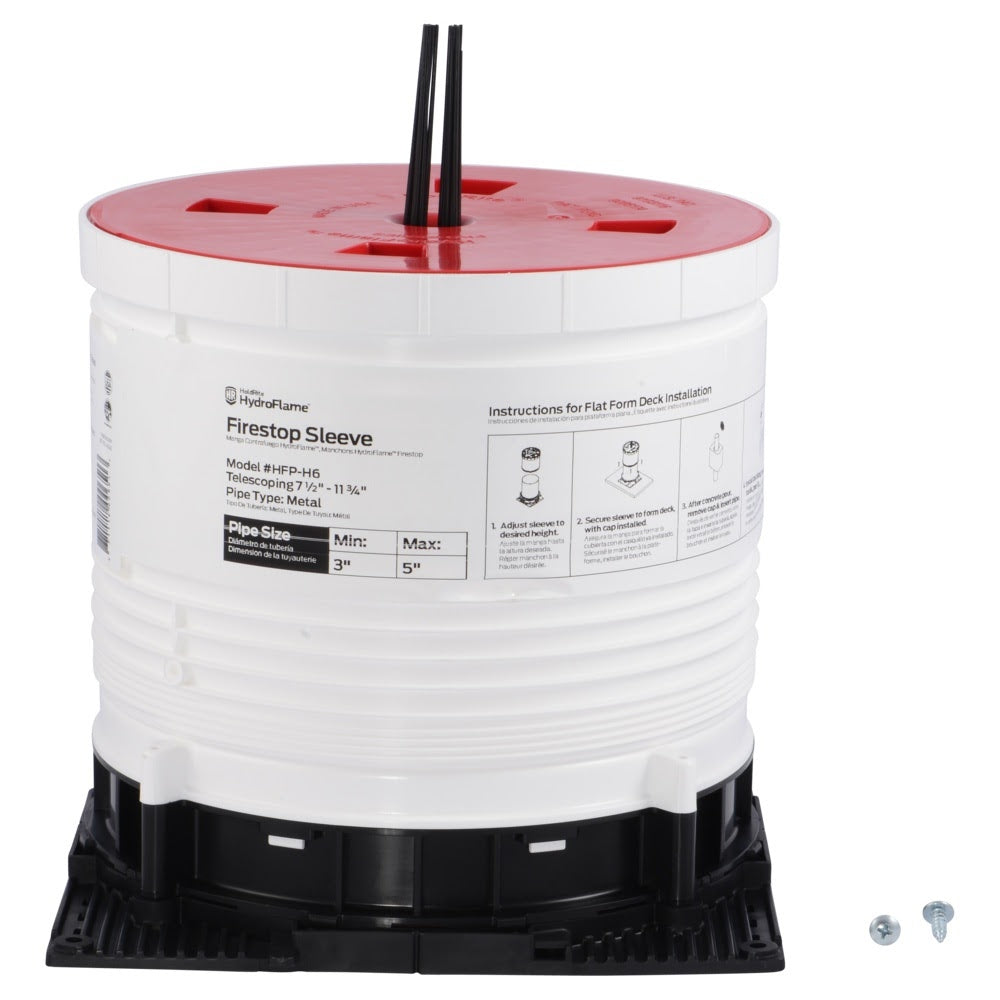 HoldRite HFP-H6 HydroFlame Pro Hollow Telescoping Deck Sleeve 6 in. ID 7-1/2 in. to 11-3/4 in. Tall - 3