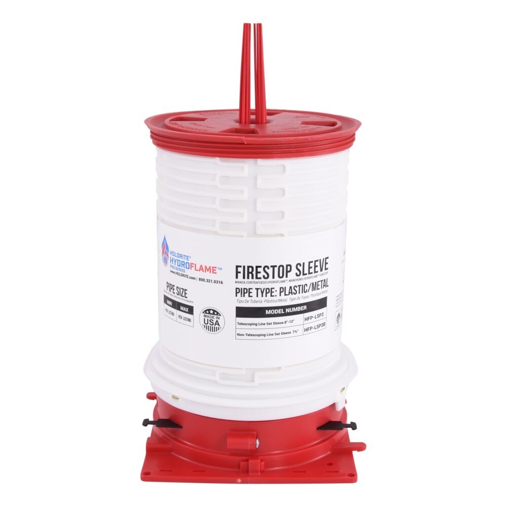 HoldRite HFP-LSP3 4 in. ID Firestop Line Set Telescoping Sleeve 7.5 in. to 11.75 in. Tall - 2