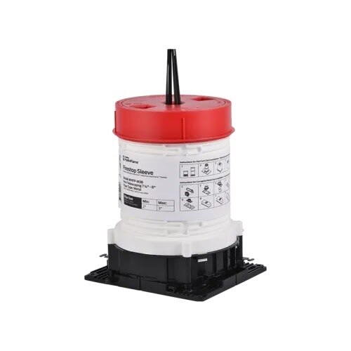 HoldRite HFP-M3B HydroFlame Pro Series Fire Stop Deck Sleeve for 2 in. to 3 in. Metal Pipe 7-1/4 in. to 8 in. Tall with Adjustable Cap