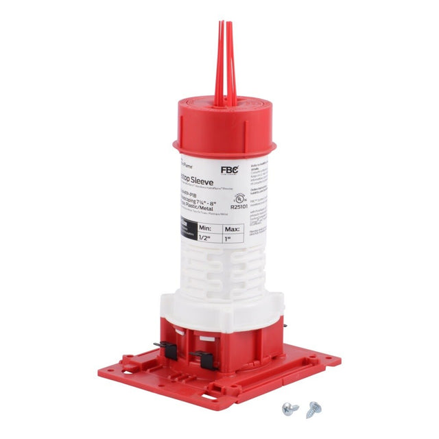 HoldRite HFP-P1B HydroFlame Pro Series Firestop Deck Sleeve for 1/2 in. to 1 in. Plastic or Metal Pipe 7-1/4 in. to 8 in. Tall with Adjustable Cap