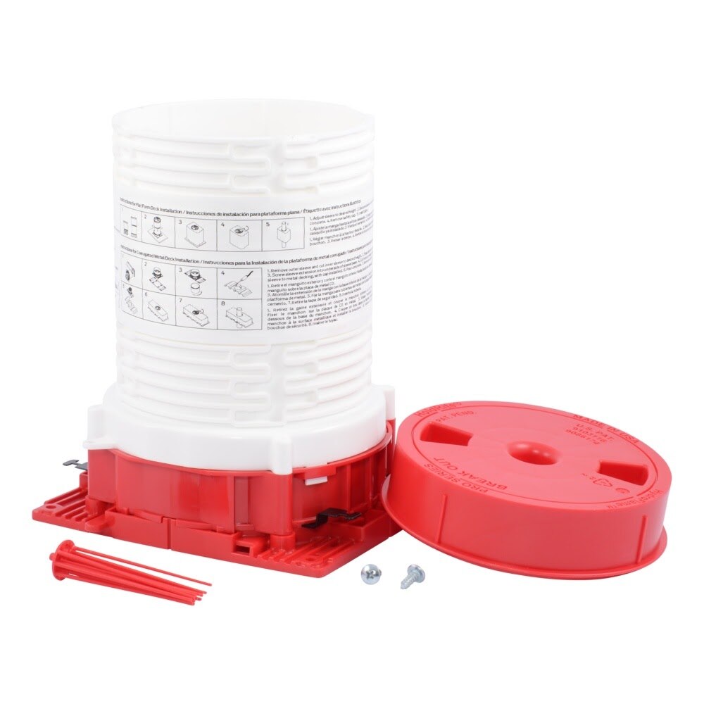HoldRite HFP-P3B HydroFlame Pro Firestop Deck Sleeve for 2 in to 3 in Plastic or Metal Pipe 7-1/4 in to 8 in Tall with Adjustable Cap - 2