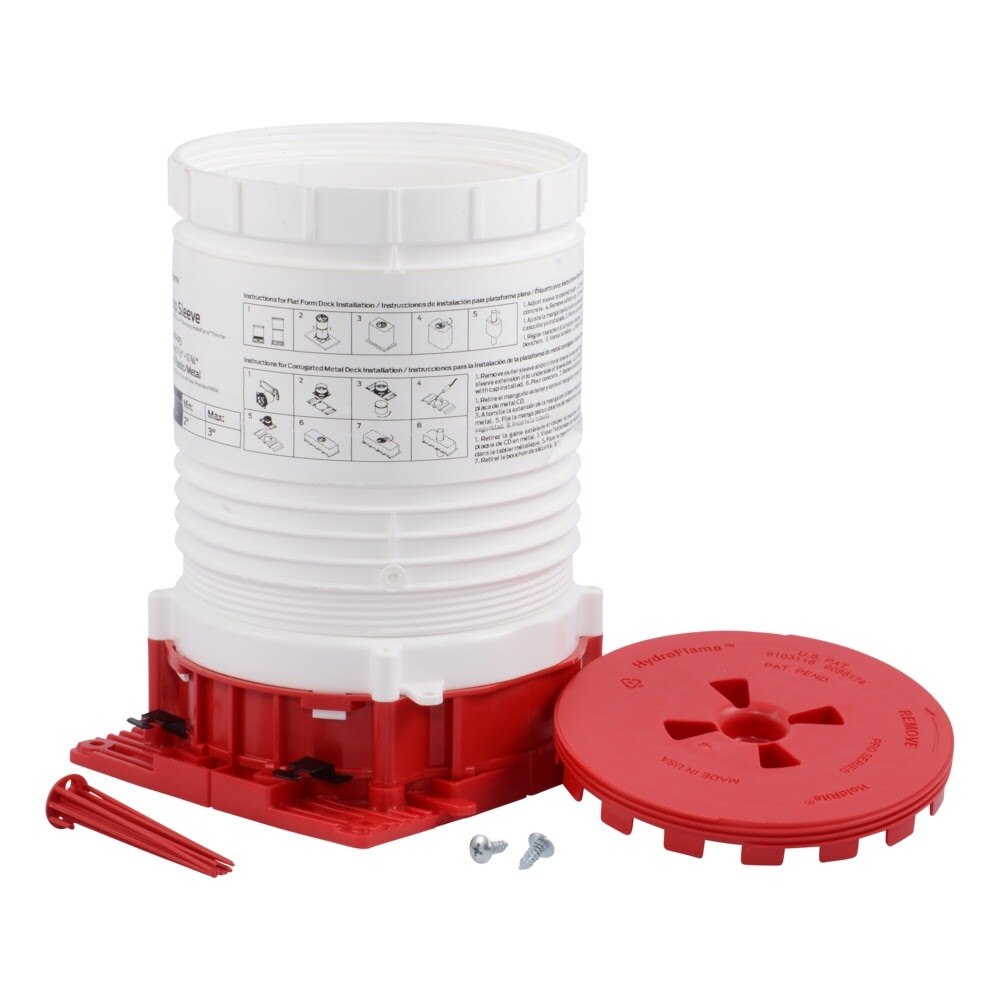 HoldRite HFP-P3 Telescoping Firestop Deck Sleeve for 2 in. to 3 in. Pipe 7-1/2 in. to 11-3/4 in. Tall - 2