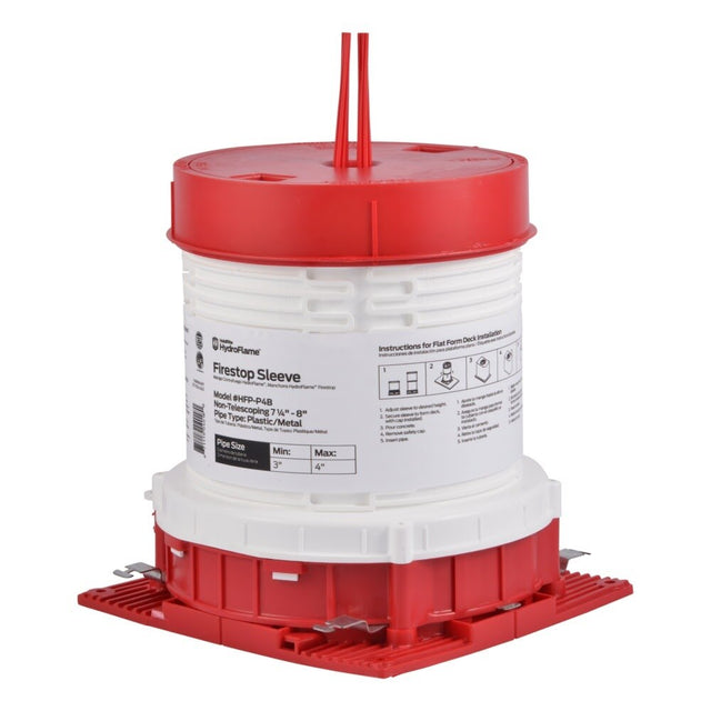 HoldRite HFP-P4B HydroFlame Pro Firestop Deck Sleeve with Adjustable Cap for 3 in. to 4 in. Pipe