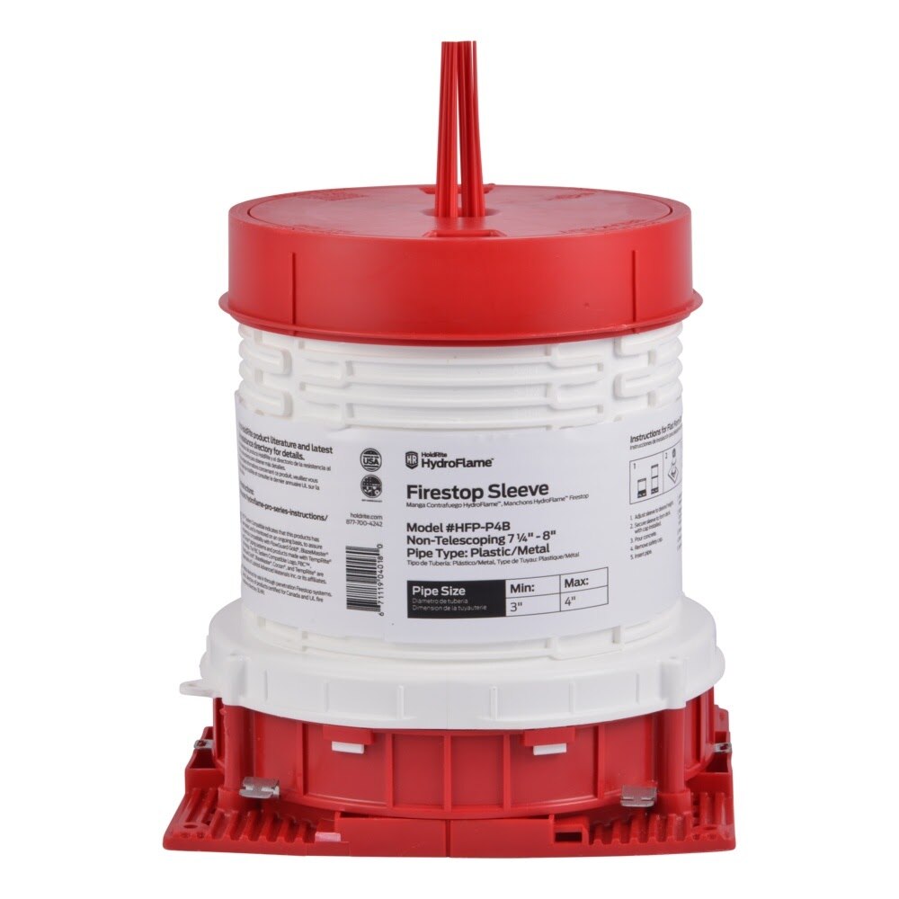HoldRite HFP-P4B HydroFlame Pro Firestop Deck Sleeve with Adjustable Cap for 3 in. to 4 in. Pipe - 2