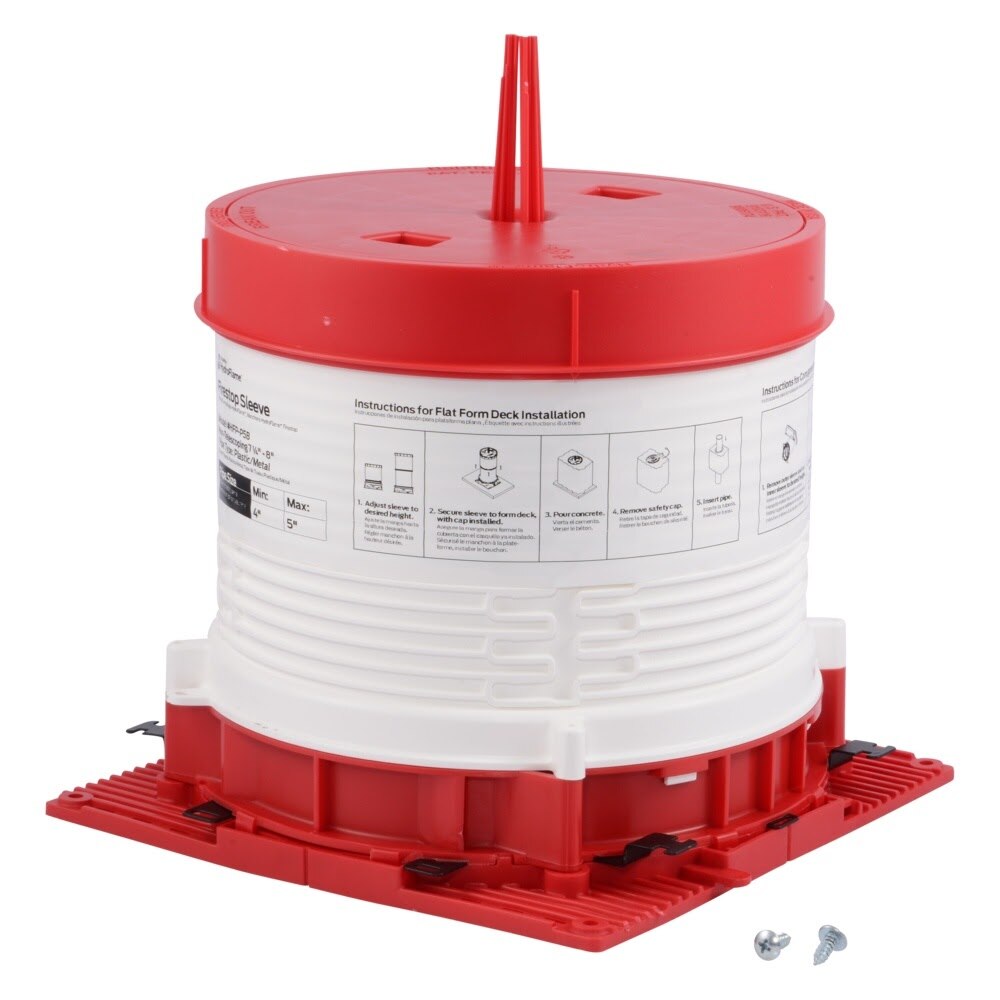 HoldRite HFP-P5B HydroFlame Pro Series Firestop Deck Sleeve for 4 in. to 5 in. Plastic or Metal Pipe, 7-1/4 in. to 8 in. Tall with Adjustable Cap