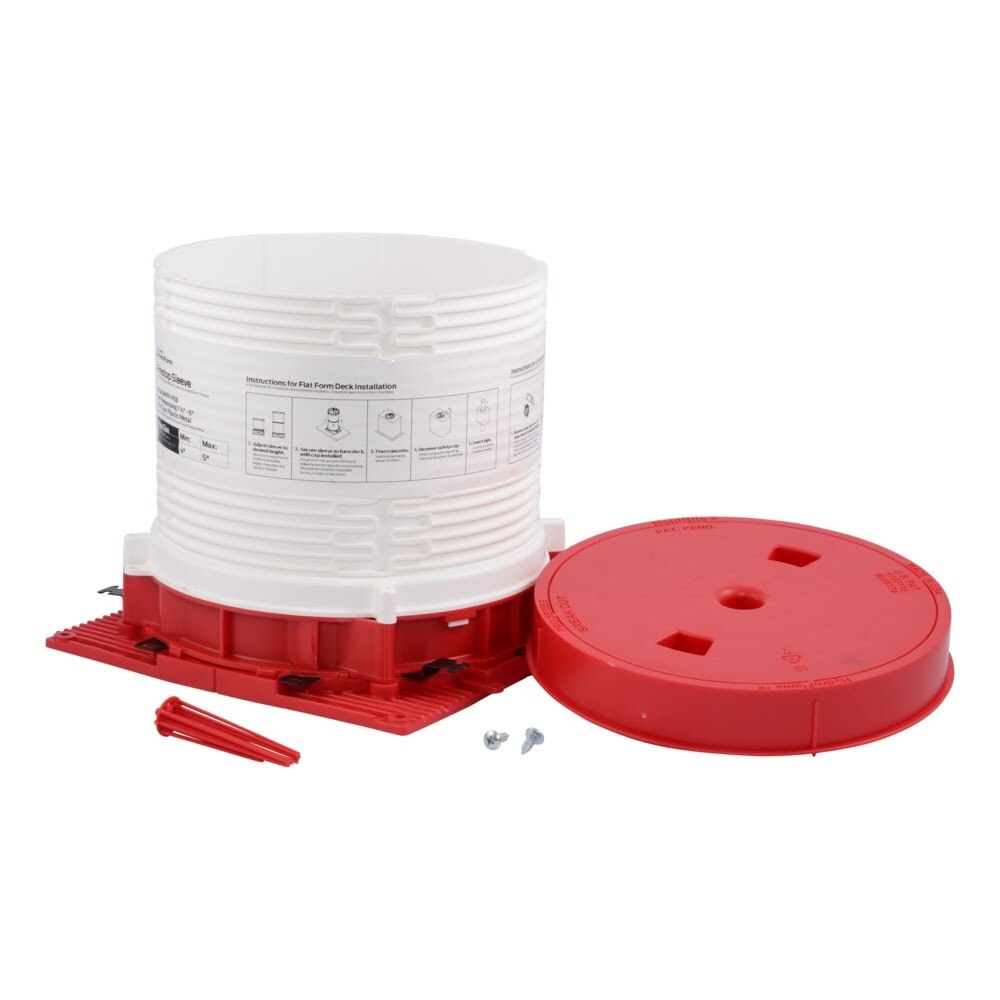 HoldRite HFP-P5B HydroFlame Pro Series Firestop Deck Sleeve for 4 in. to 5 in. Plastic or Metal Pipe, 7-1/4 in. to 8 in. Tall with Adjustable Cap - 2