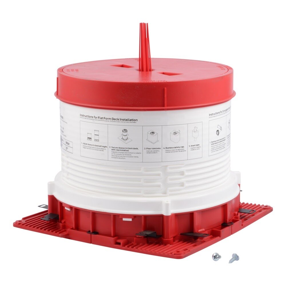 HoldRite HFP-P6B HydroFlame Pro Series Firestop Deck Sleeve for 5 in. to 6 in. Plastic or Metal Pipe 7-1/4 in. to 8 in. Tall with Adjustable Cap