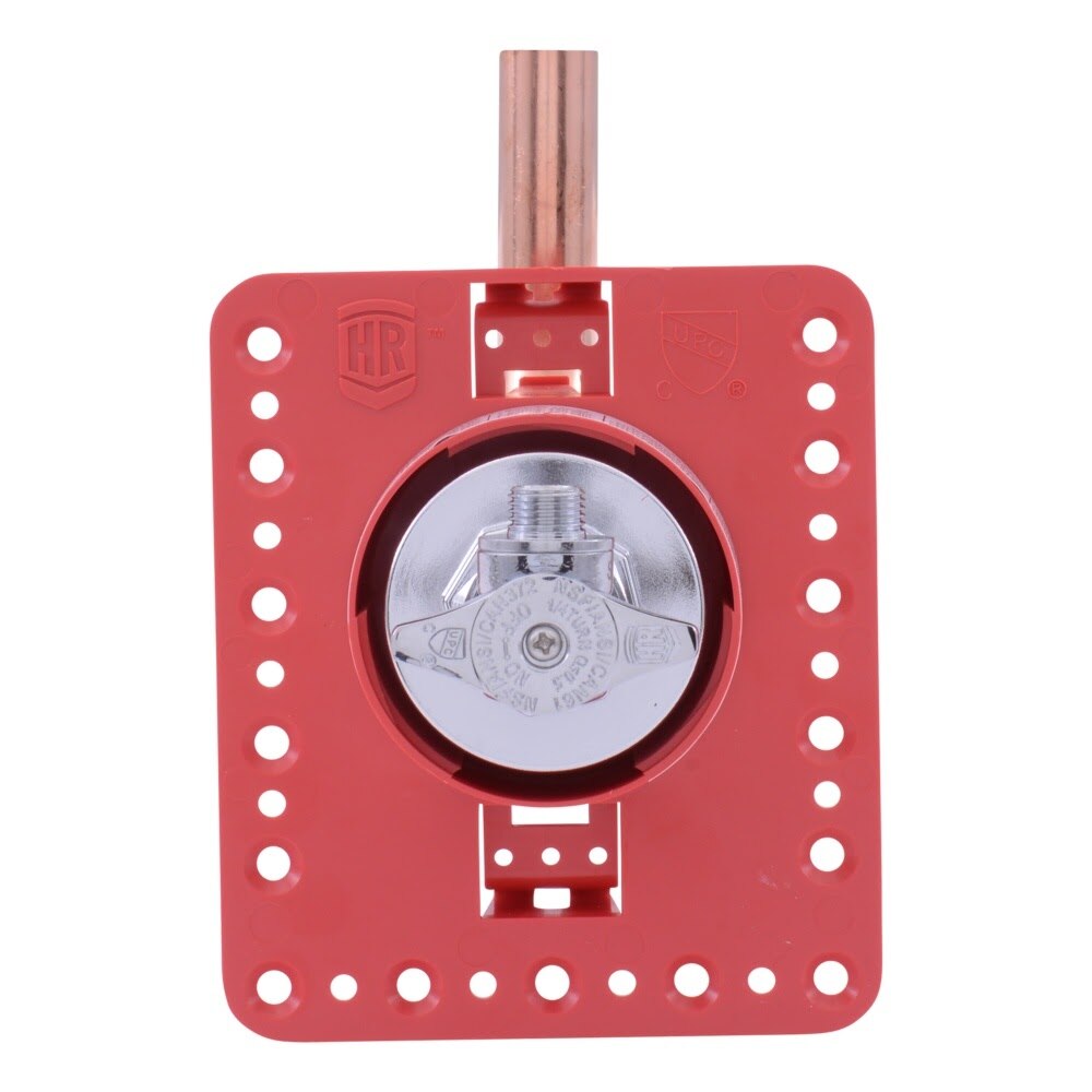 HoldRite HR-FR-M-0 1/2 in. Copper x 1/4 in. Compression Fire Rated Fixture Outlet Box with Valve - 3