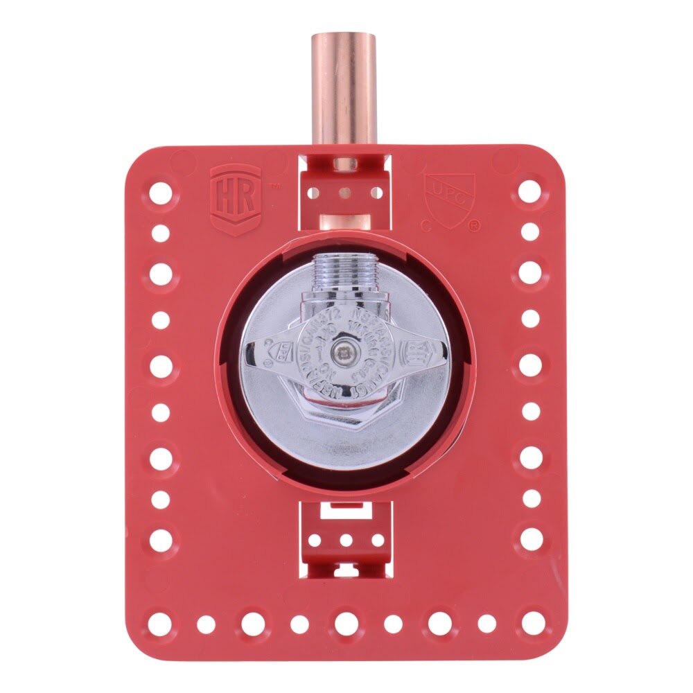 HoldRite HR-FR-M-1 1/2 in Copper x 3/8 in Compression Fire Rated Fixture Outlet Box with Supply Valve - 3