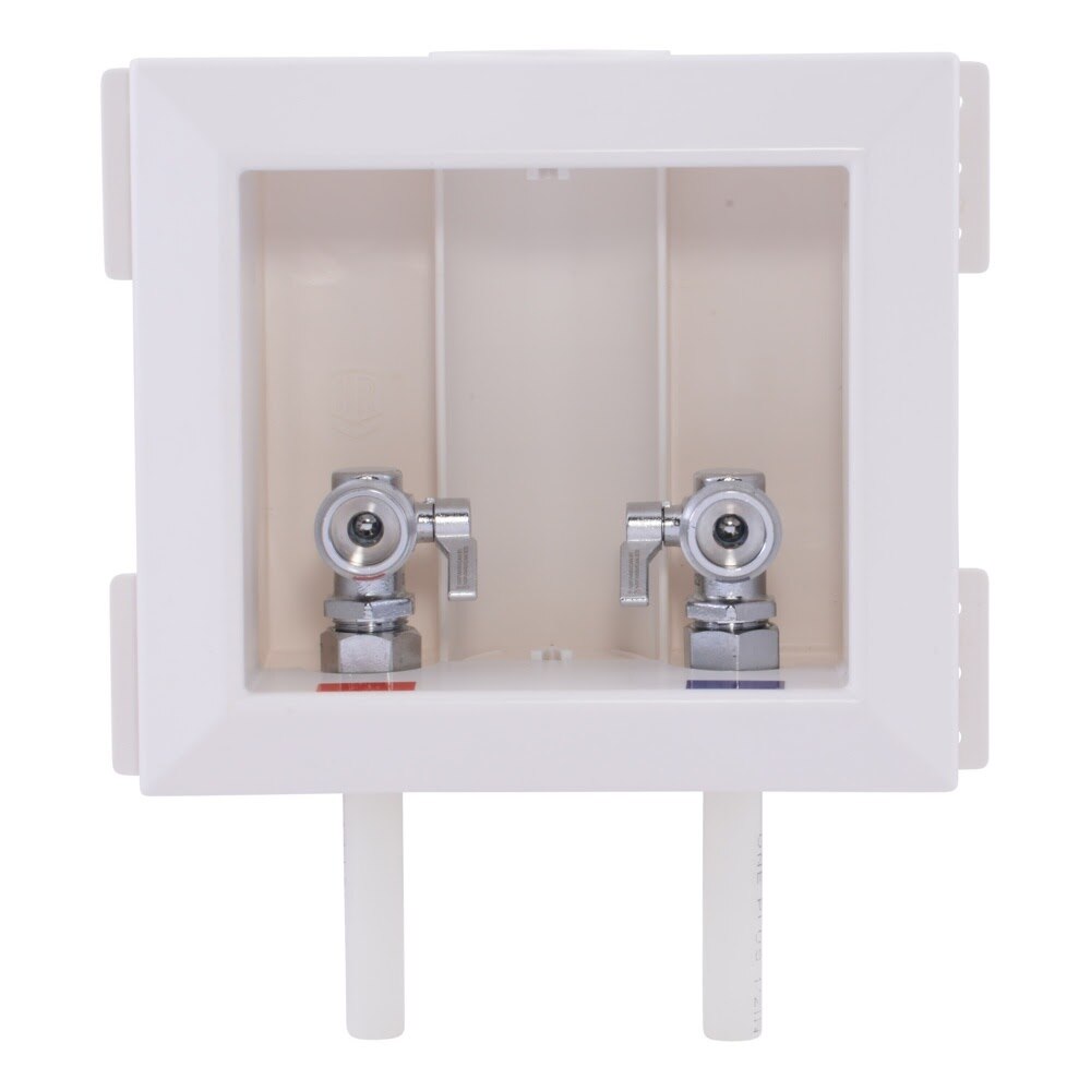 HoldRite HR-W-P 1/2 in. PEXA x 3/4 in. Male Hose Thread Non-Fire-Rated Washing Machine Outlet Box - 2