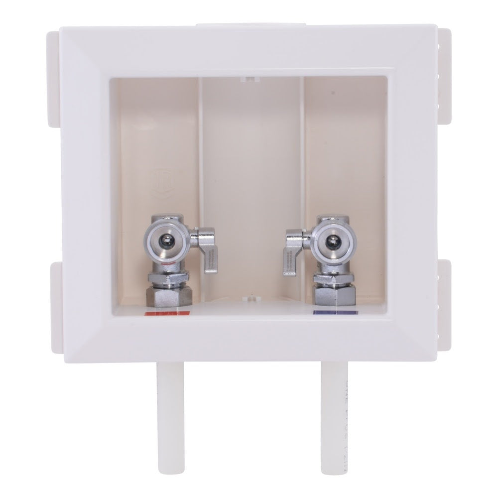 HoldRite HR-W-P 1/2 in. PEXA x 3/4 in. Male Hose Thread Non-Fire-Rated Washing Machine Outlet Box - 2