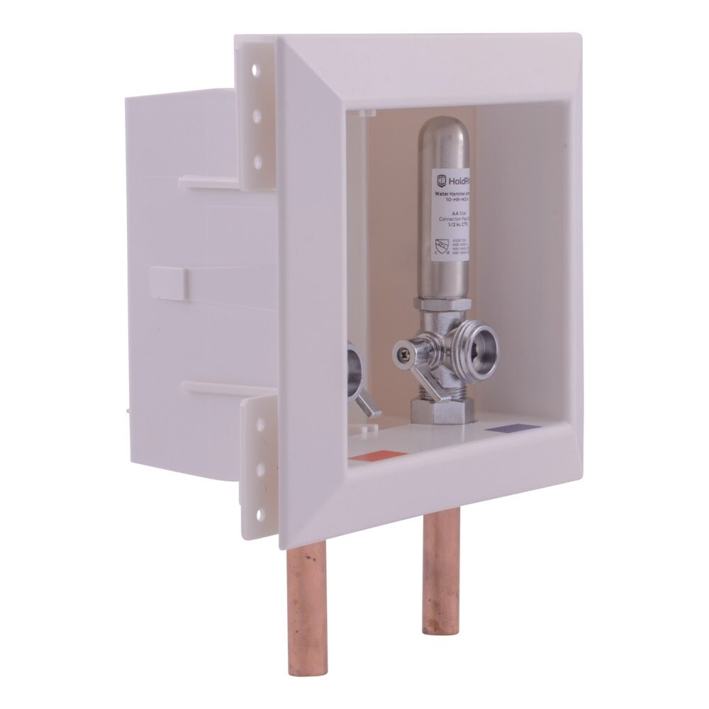 HoldRite HR-WA-M 1/2 in. Copper Non-Fire-Rated Washing Machine Outlet Box with Arrestors
