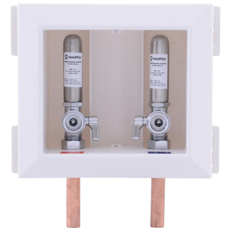 HoldRite HR-WA-M 1/2 in. Copper Non-Fire-Rated Washing Machine Outlet Box with Arrestors - 2