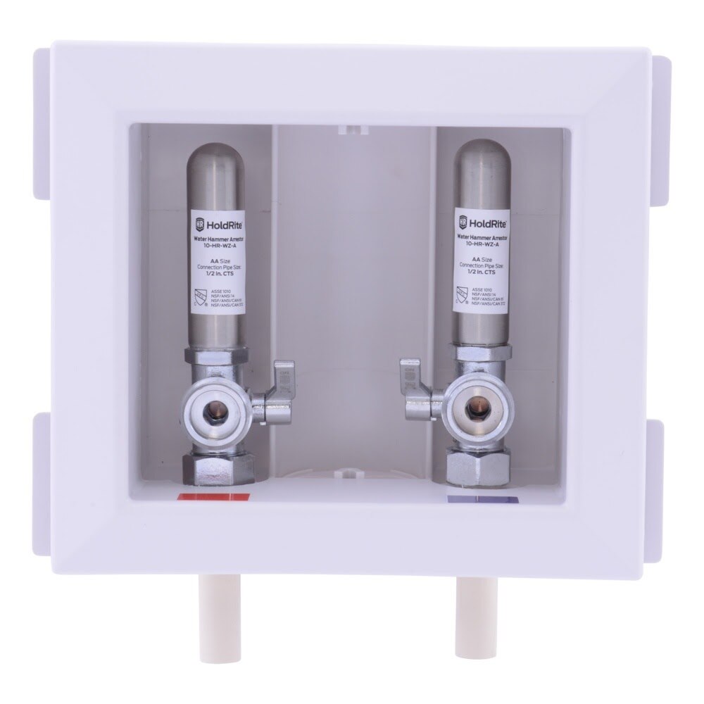 HoldRite HR-WRA-C Fire Rated Washing Machine Outlet Box with Water Hammer Arrestors for 1/2 in. CPVC - 2