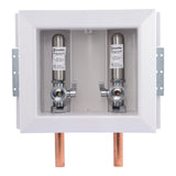 HoldRite HR-WRA-M 1/2 in. Copper x 3/4 in. Male Hose Thread Fire Rated Washing Machine Outlet Box with Water Hammer Arrestors - 2