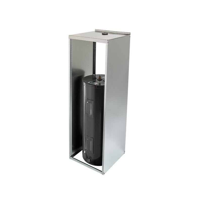 HoldRite QS-E24-B 24 in Galvanized Steel Water Heater Shed Enclosure with Back Panel - 2