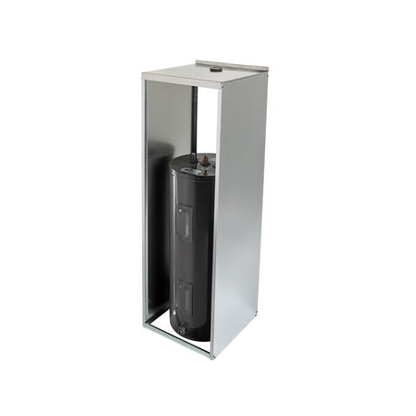 HoldRite QS-E24-B 24 in Galvanized Steel Water Heater Shed Enclosure with Back Panel - 2