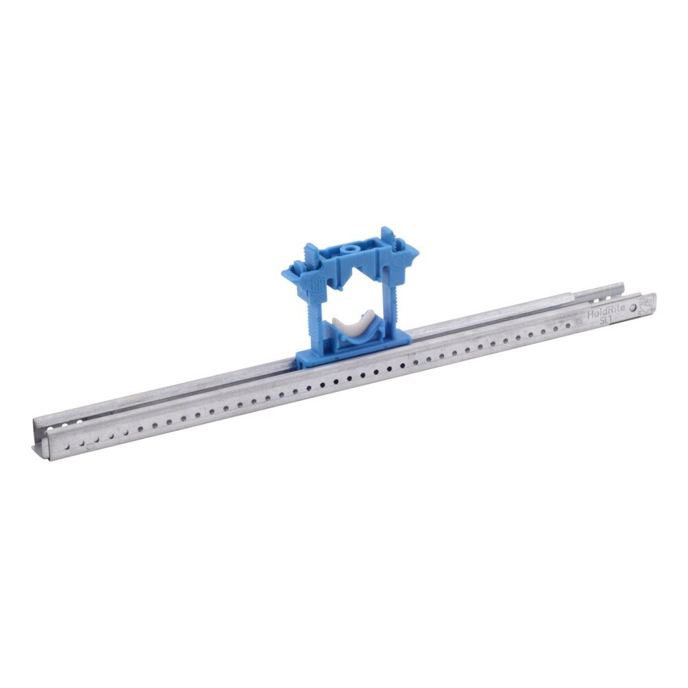 HoldRite SL1-1 10 in. to 16 in. Telescoping Galvanized Slider Pipe Hanger Bracket with Clamp