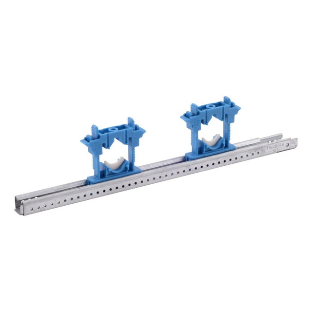HoldRite SL1-2 10 in. to 16 in. Telescoping Galvanized Slider Pipe Hanger Bracket with 2 Variable Closure Clamps