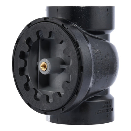 HoldRite TRABS2A-B 2 in. ABS DWV Test Cleanout Tee with Spanner Ring and Brass Insert Plug