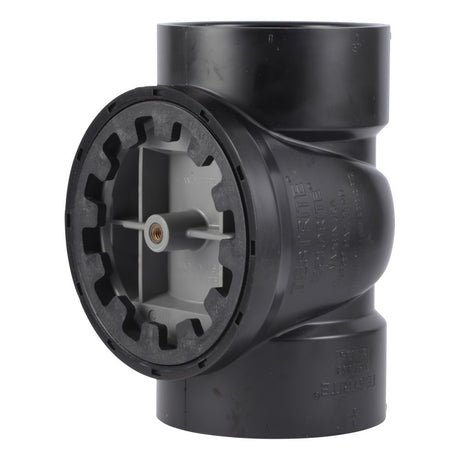 HoldRite TRABS3A-B 3 in. ABS DWV Test Cleanout Tee with Brass Insert Plug and Spanner Ring
