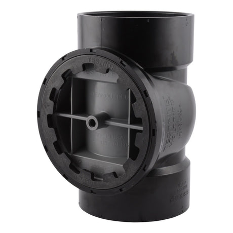 HoldRite TRABS4A 4 in. ABS DWV Test Cleanout Tee with Spanner Ring and Plug