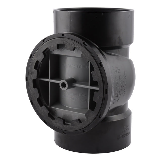 HoldRite TRABS4A 4 in. ABS DWV Test Cleanout Tee with Spanner Ring and Plug
