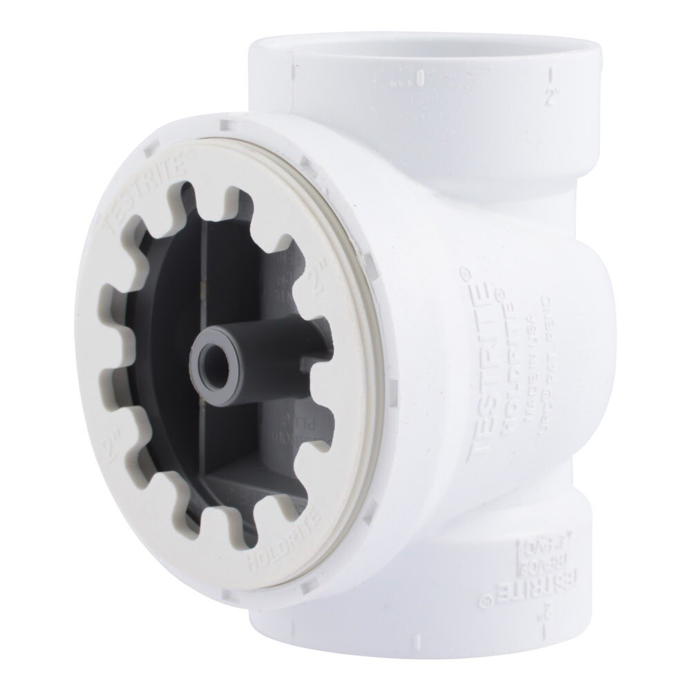HoldRite TRPVC2A 2 in. PVC DWV Test Cleanout Tee with Plug and Spanner Ring
