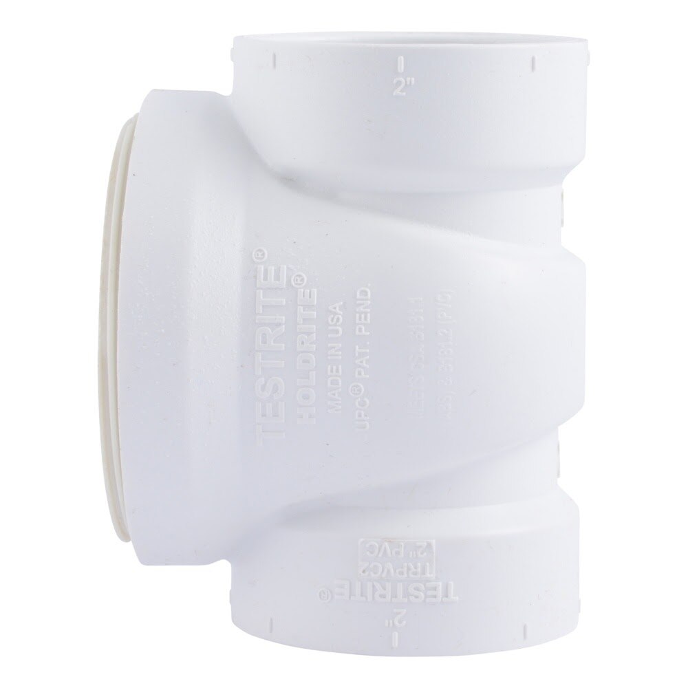 HoldRite TRPVC2A 2 in. PVC DWV Test Cleanout Tee with Plug and Spanner Ring - 2