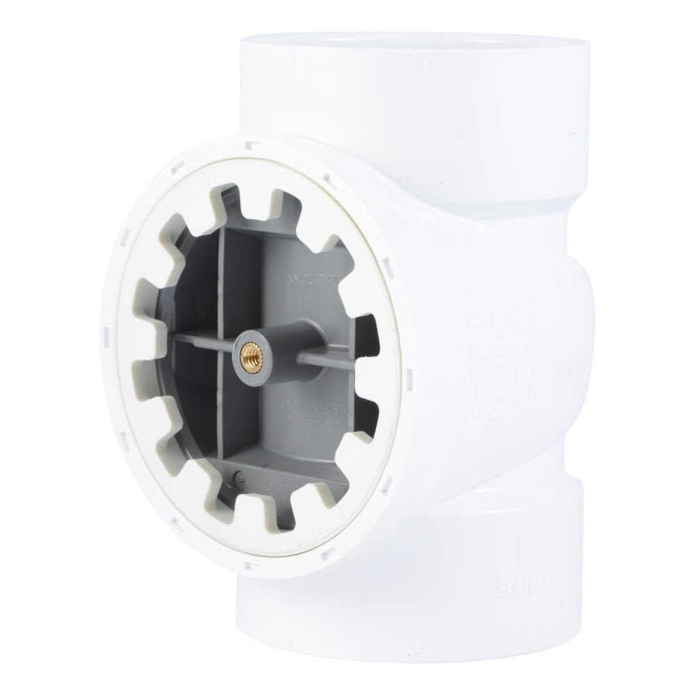 HoldRite TRPVC3A-B 3 in. PVC DWV Test Cleanout Tee with Spanner Ring and Brass Insert Plug