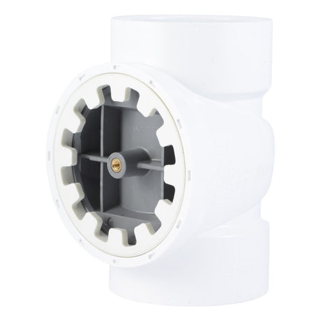 HoldRite TRPVC3A-B 3 in. PVC DWV Test Cleanout Tee with Spanner Ring and Brass Insert Plug