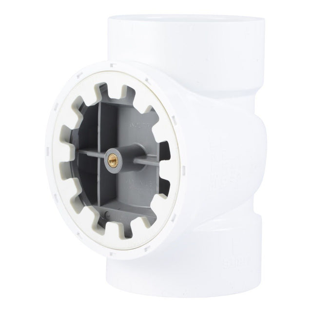 HoldRite TRPVC3A-B 3 in. PVC DWV Test Cleanout Tee with Spanner Ring and Brass Insert Plug