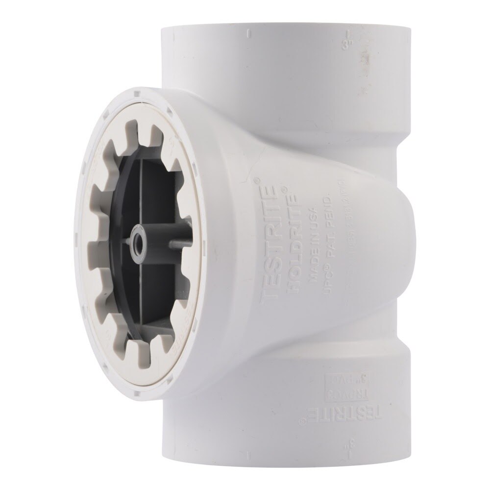 HoldRite TRPVC3A 3 in. PVC DWV Test Cleanout Tee with Spanner Ring and Plug