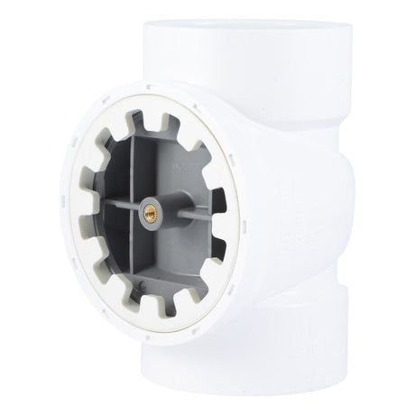 HoldRite TRPVC4A-B 4 in. PVC Test Cleanout Tee with Spanner Ring and Brass Insert Plug