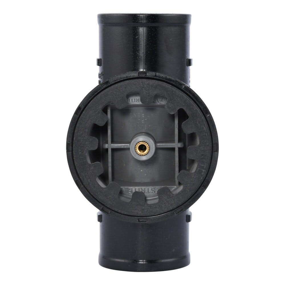 HoldRite TRPVCNH2A-B 2 in. No-Hub DWV Test Cleanout Tee with Spanner Ring and Brass Insert Plug - 2