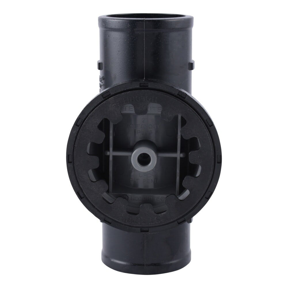 HoldRite TRPVCNH2A 2 in. PVC No-Hub DWV Test Cleanout Tee with Plug - 3