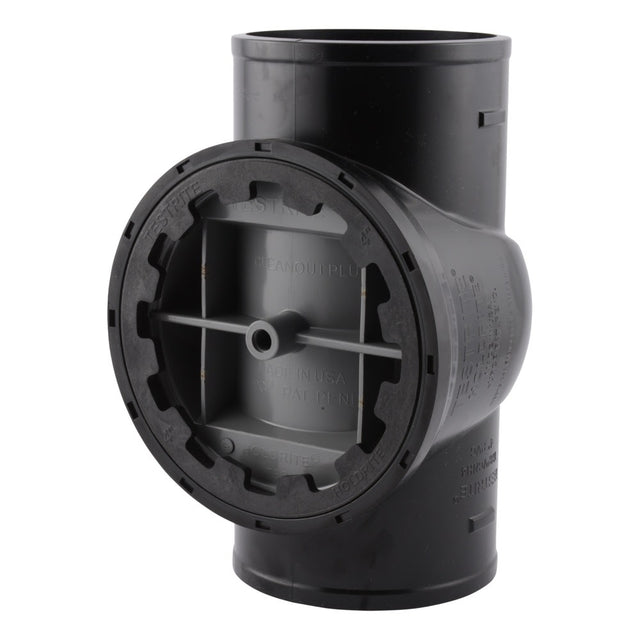 HoldRite TRPVCNH4A 4 in PVC No Hub DWV Test Cleanout Tee with Spanner Ring and Plug