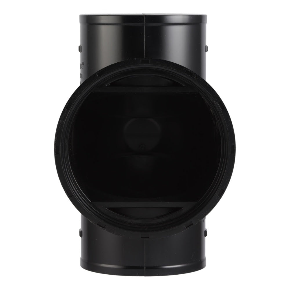 HoldRite TRPVCNH4 4 in. PVC No-Hub DWV Test and Cleanout Tee Only - 3