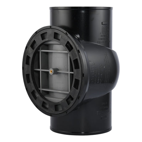HoldRite TRPVCNH6A-B 6 in. PVC No-Hub DWV Test Cleanout Tee with Brass Insert Plug