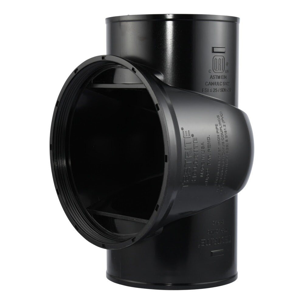 HoldRite TRPVCNH6 6 in PVC No Hub DWV Test Cleanout Tee Only