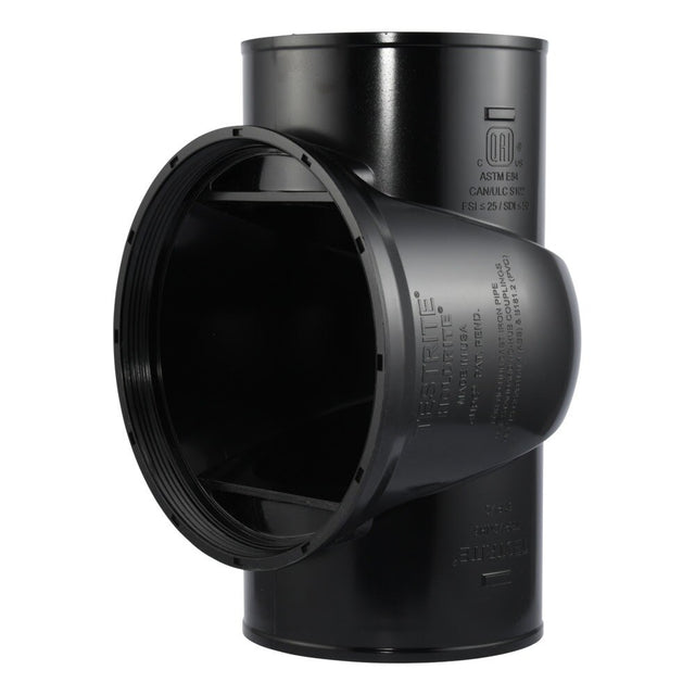 HoldRite TRPVCNH6 6 in PVC No Hub DWV Test Cleanout Tee Only