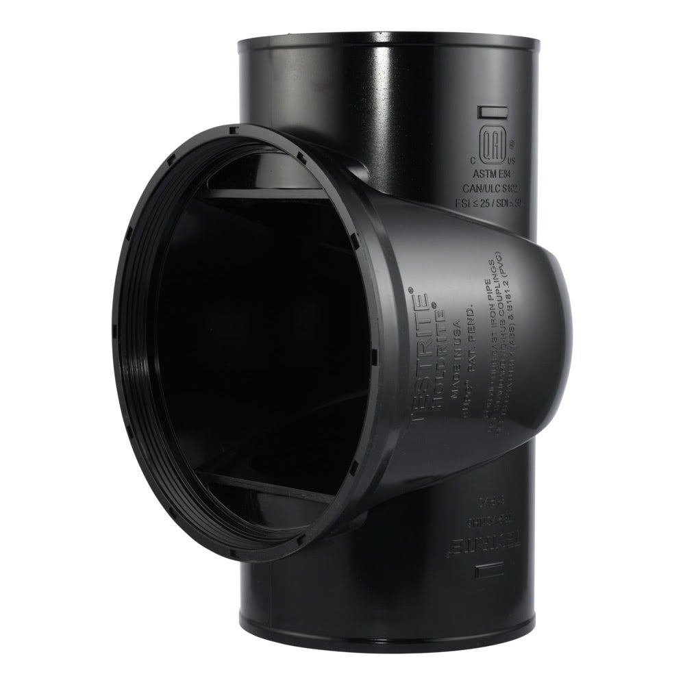 HoldRite TRPVCNH6 6 in PVC No Hub DWV Test Cleanout Tee Only